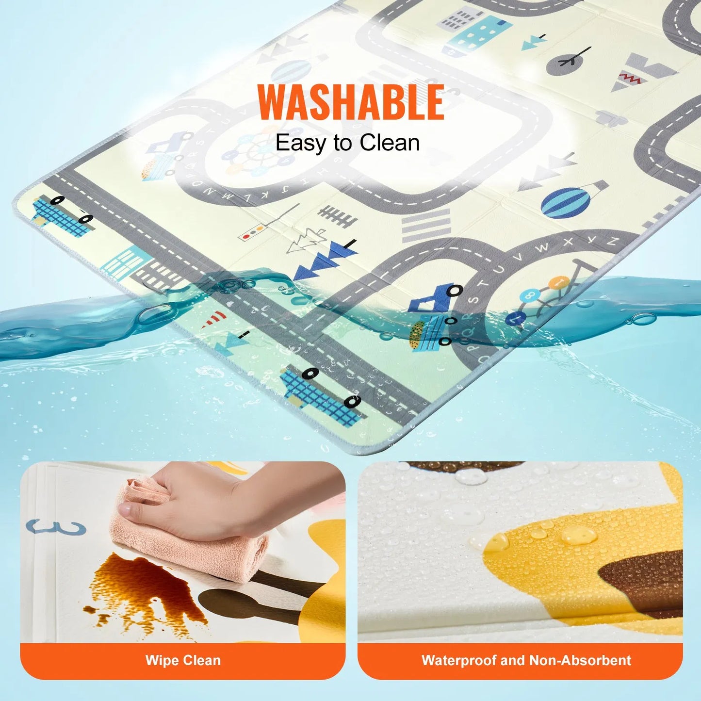 59"x71" Baby Play Mat Kids Crawling Soft Activity Floor Playmat 2 Side