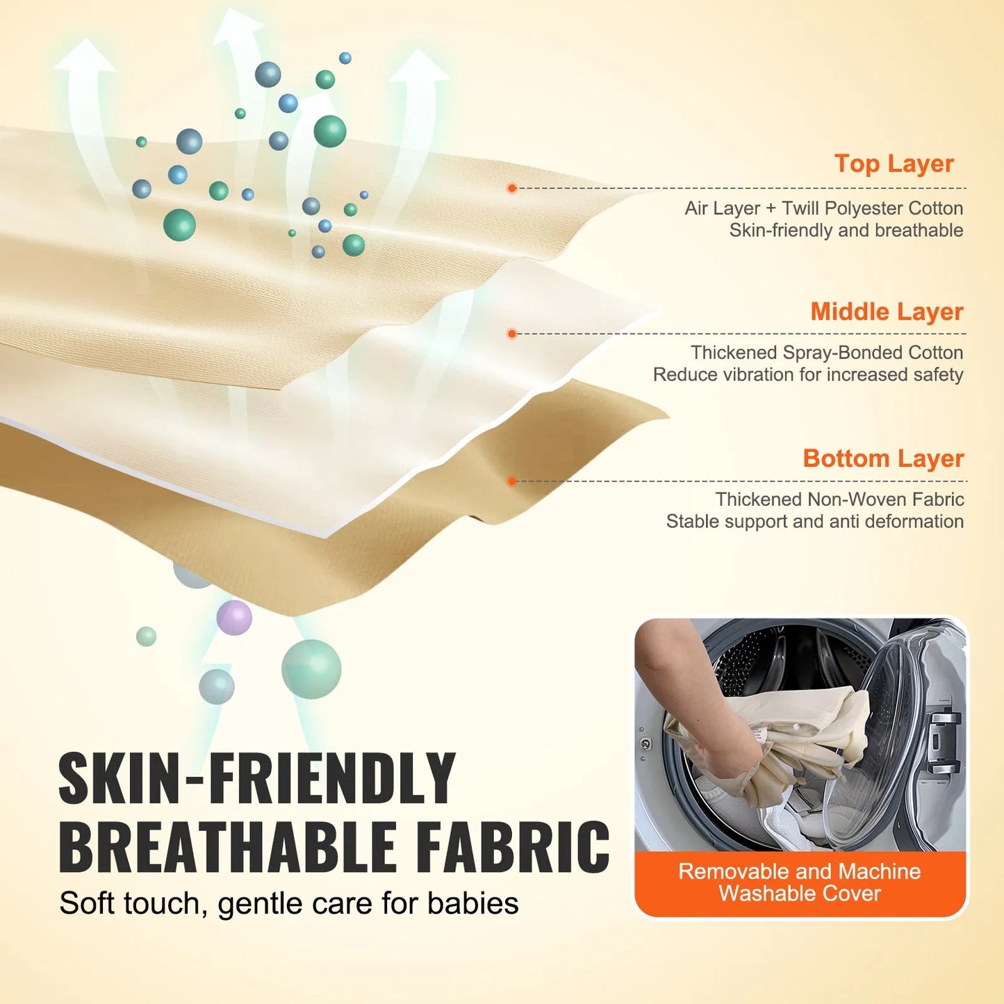 Baby Bouncer Folding Bouncer Seat Chair for Babies 0-9 Months with Toy Bar  Khaki