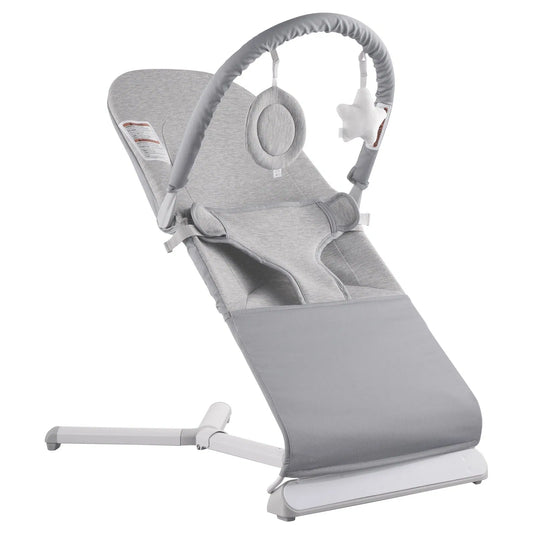 Baby Bouncer Folding Bouncer Seat Chair for Babies 0-9 Months with Toy Bar Gray