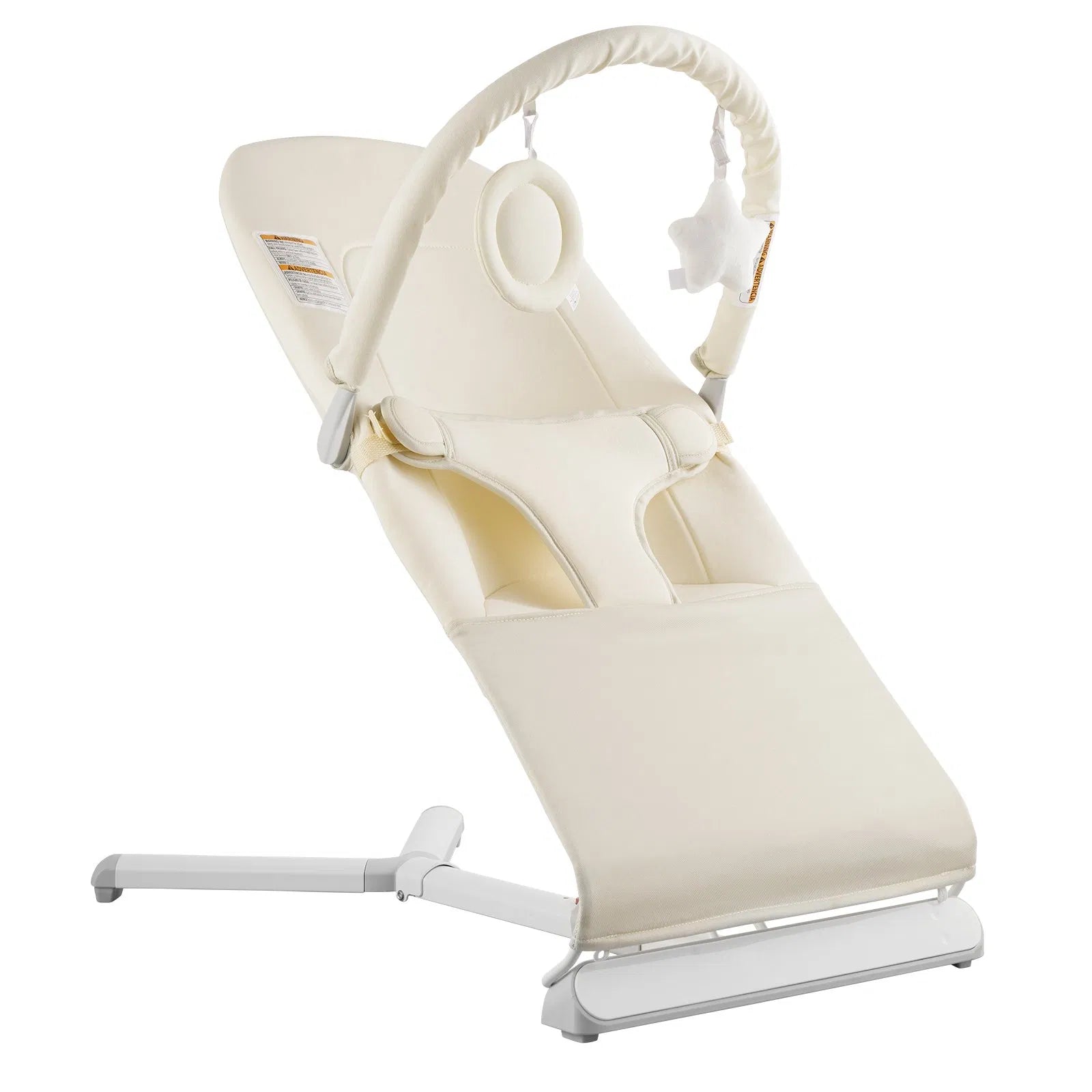 Baby Bouncer Folding Bouncer Seat Chair for Babies 0-9 Months with Toy Bar  Khaki