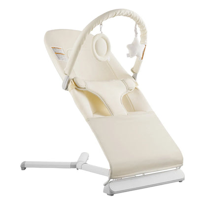 Baby Bouncer Folding Bouncer Seat Chair for Babies 0-9 Months with Toy Bar  Khaki