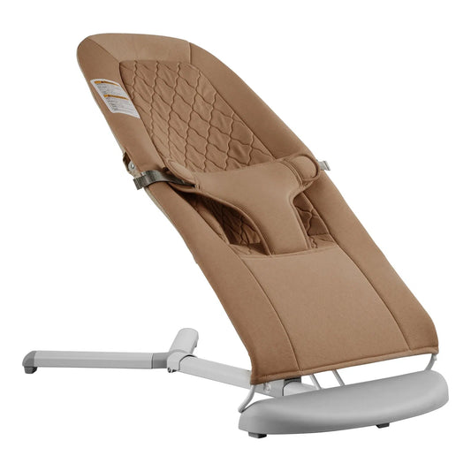 Baby Bouncer Folding Bouncer Seat Chair for Babies with 2 Reclining Angles Brown